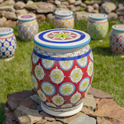 Ilayda Ceramic Accent Stool by Bungalow Rose