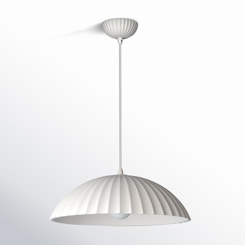 Luminaire suspendu en dôme à 1 lumière avec hauteur réglable Calcott, H 6,25 po x l 19,5 po x P 19,5 po