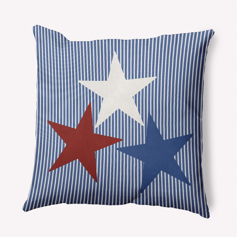 Funky Junky Geometric Reversible Throw Pillow, Nautical Navy Geometric, 20"H x 20"W