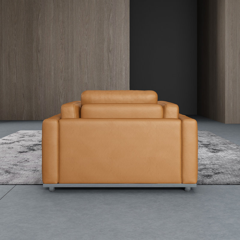 Picasso Leather Club Chair, Cognac Genuine Leather