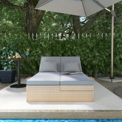 Lit de jour pour terrasse inclinable en osier 47,2 po