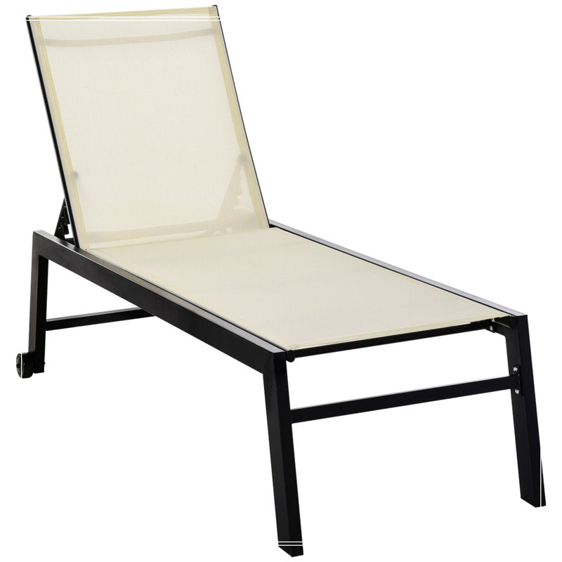Chaise longue inclinable 66,25 po Clotiel, Blanc crème