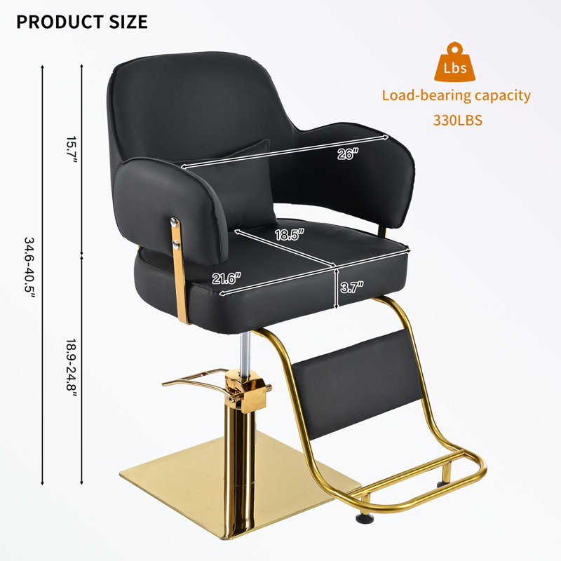 Swivel Reclining Chair with metal square base, Black