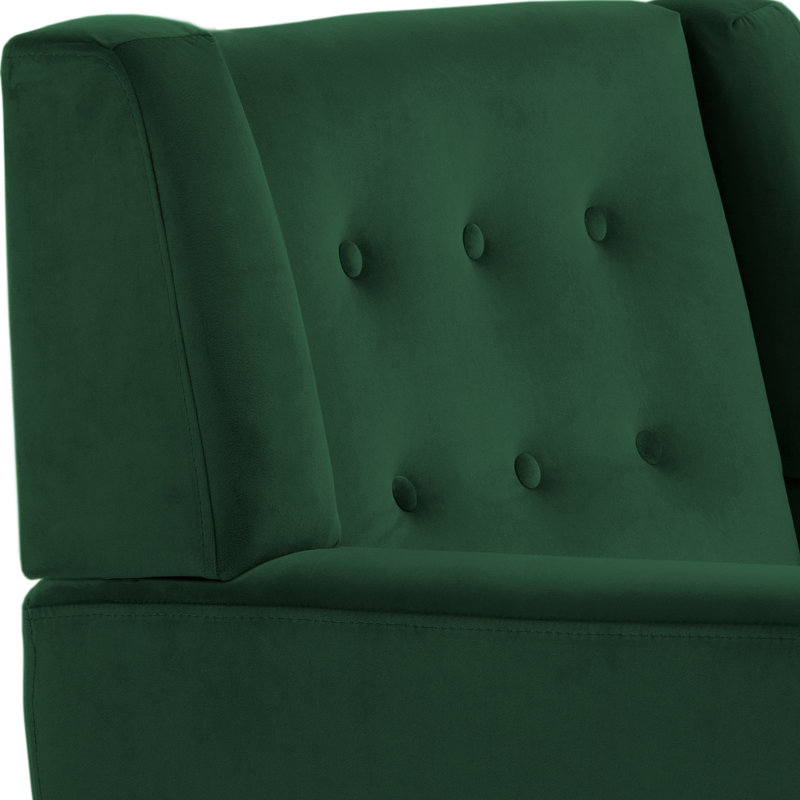 Fauteuil Jaqueze, Velours performance rétro vert