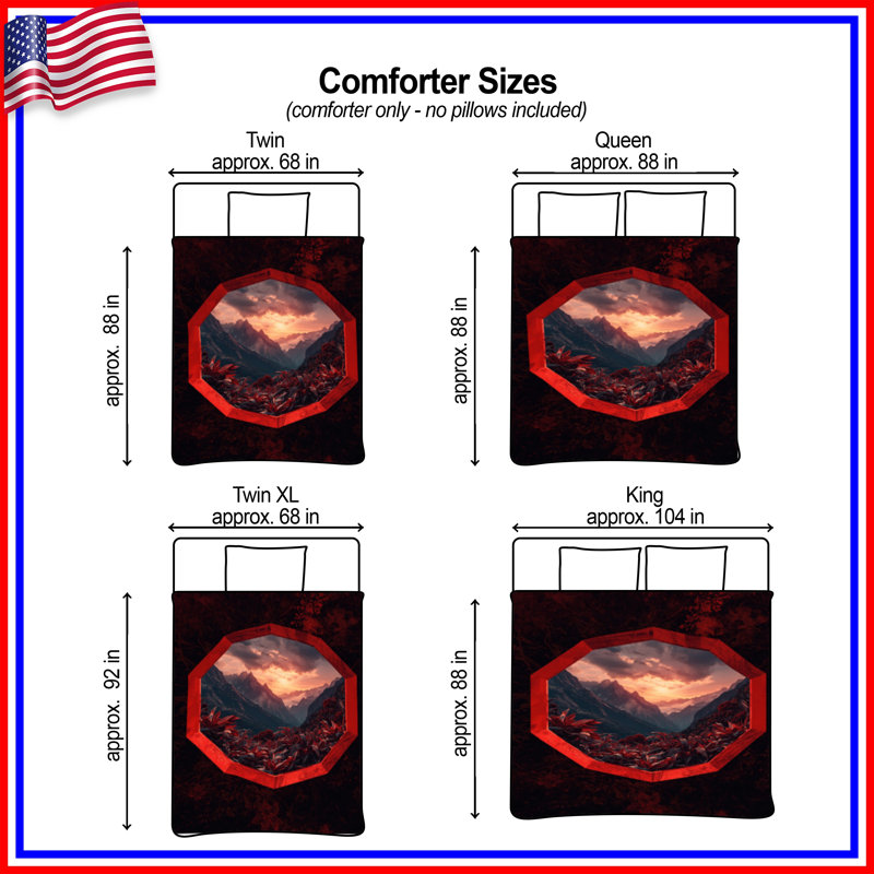 Red Mountain Landscape Comforter, Twin