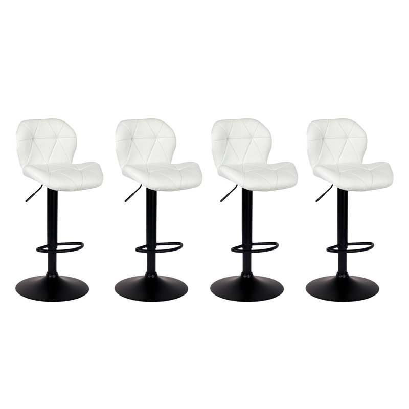Ensemble de 4 tabourets de bar à hauteur réglable Ambus, Blanc