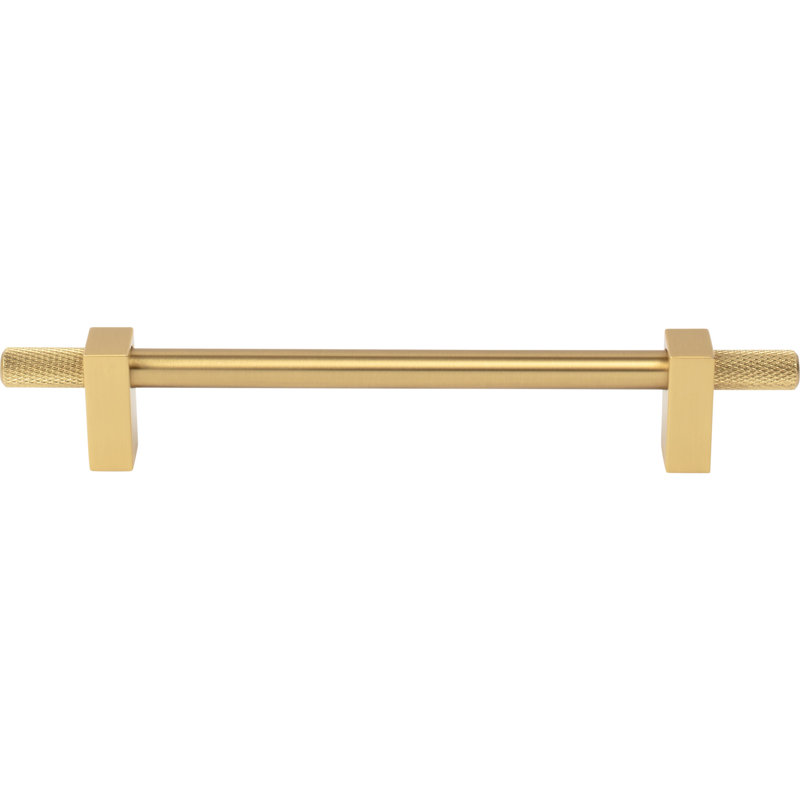 Larkin 4 Knurled Ends Bar Pull, Brushed Gold, 3 3/4"