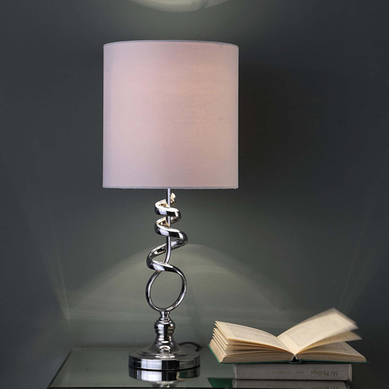 Lampe de table abstraite en métal brossé 21,5 pouces Milo