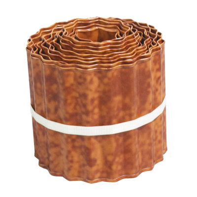 4w Corrugated Galvanized Steel Garden Edging, Landscape Border For Flower Beds And Pavers