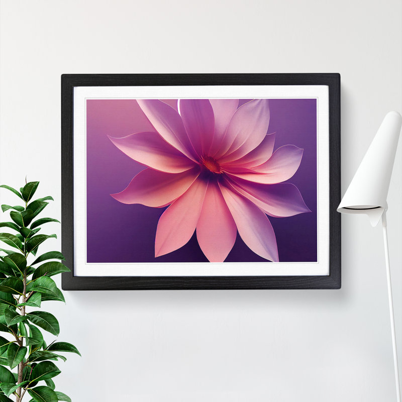Shining Modern Flower Art - Framed Print, Black, 25cm H x 34cm W x 2cm D