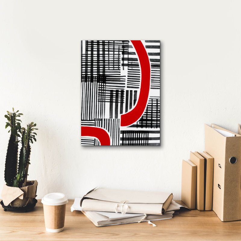 «Red Interrupted I» par Regina Moore, H 16 po x l 12 po x P 0,75 po