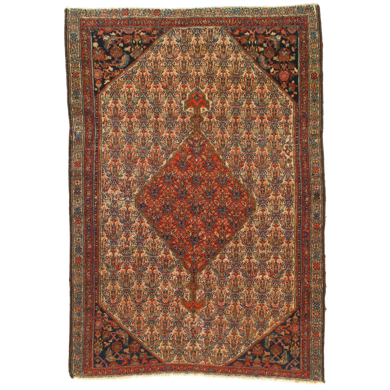 Canvello Ivory Silkroad Antique Hamadan Rug - 4'6'' X 5'11''