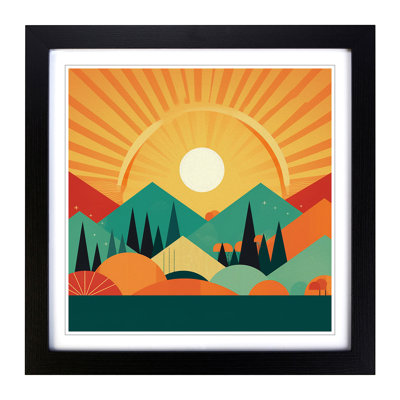 Sunrise Mid-Century No.3 - Framed Print