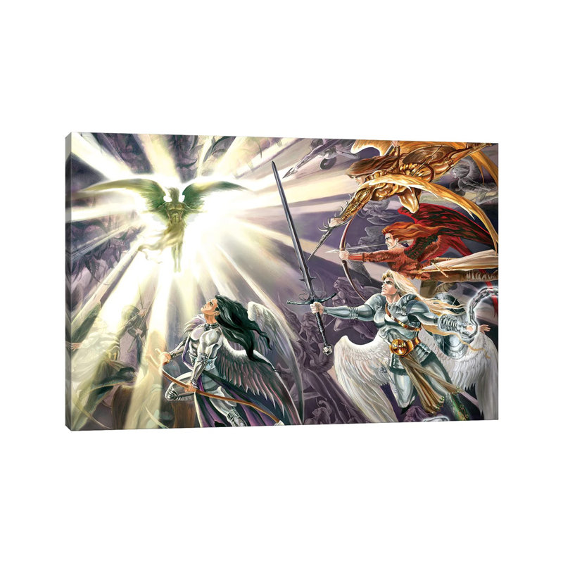 " War In Heaven " by Ruth Thompson, 18" H x 26" W x 1.5" D