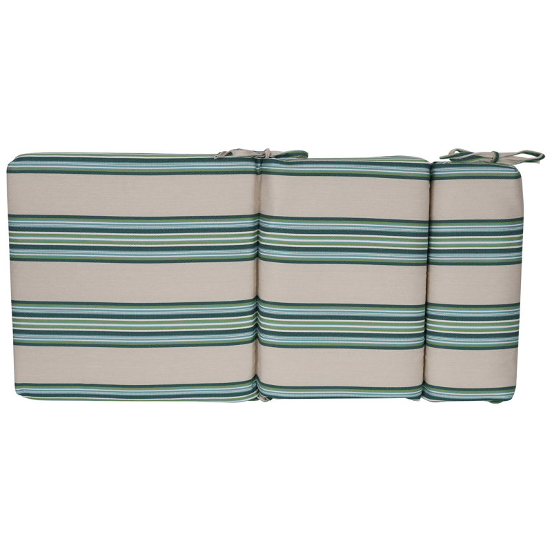 20-Inch By 42-Inch Woven Olefin Outdoor Seat/ Back Chair Cushions (Set Of 2), Beige;Green;Multi-Colored