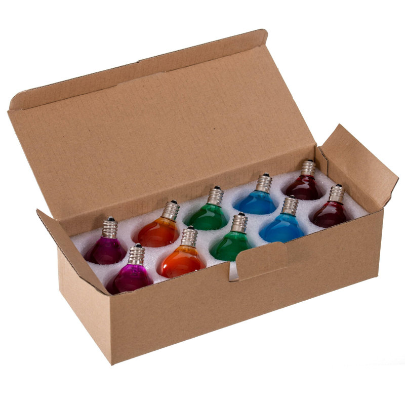  Ampoules de rechange multicolores en verre à filament DEL G40-E12 10 / boîte, Multi-couleur