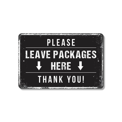 Please Leave Packages Here (2 Pack) 8 Inch x 12 Inch Plastic Sign