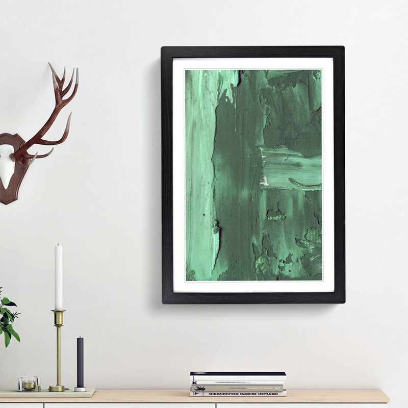 Abstract Art Painting Vol.471 by S.Johnson - Framed Print, 48cm H x 36cm W x 2cm D, Black Framed