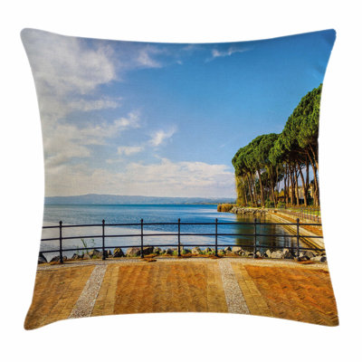 Italian Bolsena Lake Italy View Square Pillow Cover