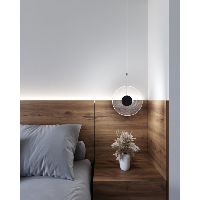 Meclisse 1 - Light LED Pendant, Etched, Silver