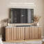 Buffet moderne 47 "avec plateau en faux marbre, brun clair