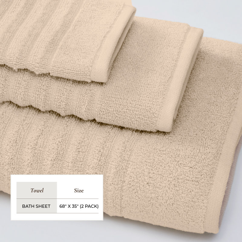 Draps 100% coton à torsion zéro (ensemble de 2), Dune