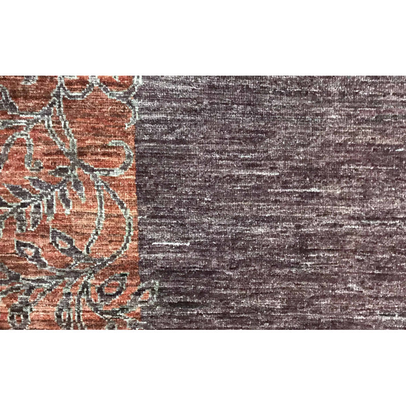 Hand-Knotted High-Quality Red and Gray Area Rug