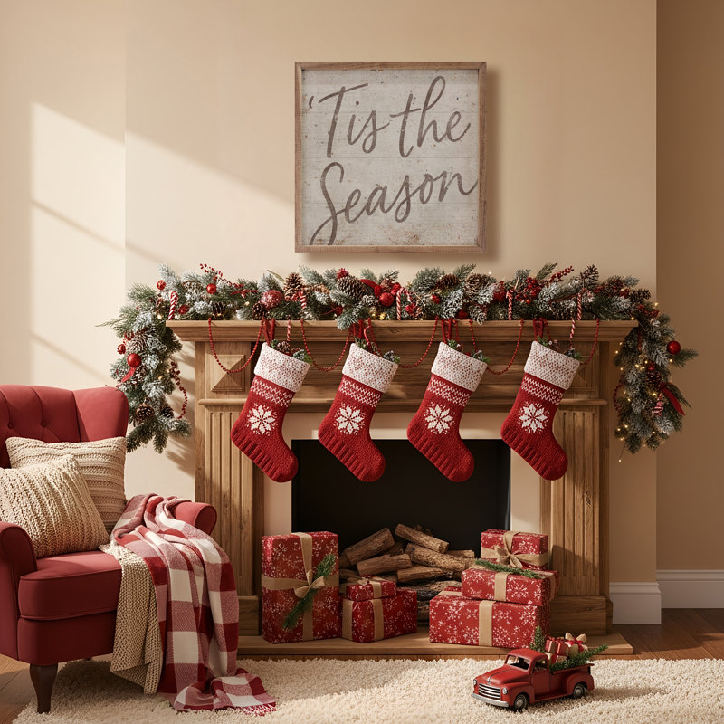 Festive Tis The Season - blanc, H 4 po x l 4 po