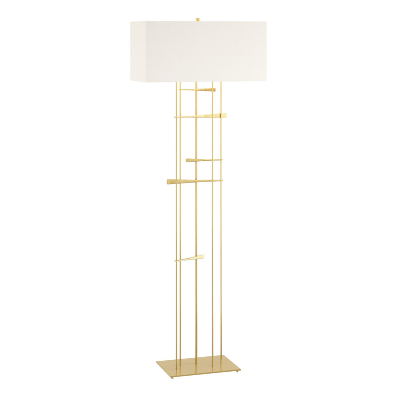 Cavaletti 65" Floor Lamp, Natural Anna, Modern Brass