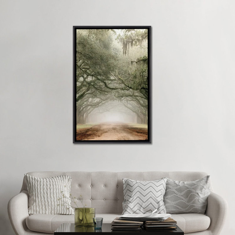 Plantation Drive, Distressed Black Floater Framed Canvas, 48" H x 32" W x 1.5" D