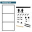Porte de grange coulissante en métal et en verre transparent de 42 po x 96 po avec quincaillerie d'installation (fermeture en douceur incluse)-1052360808-1051180754
