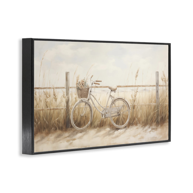 Panier à bicyclette avec herbes, estampe numérique par Arlington Prints, H 16 po x l 24 po, Giclée encadrée noir minuit