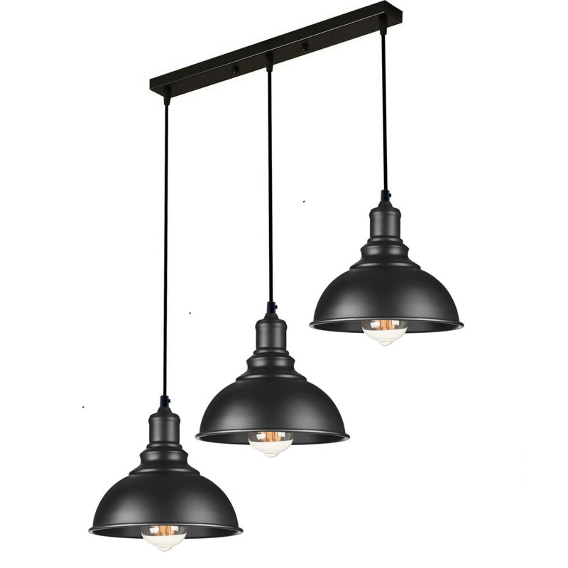 Vintage 3-Way Light Pendant for Kitchen Island - Modern Industrial Rustic Lighting by Brambly Cottage for Dining Room &  Bar