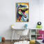 Cadre coloré coloré flottant T-Rex, design par Creative Studio-194850847-194850915