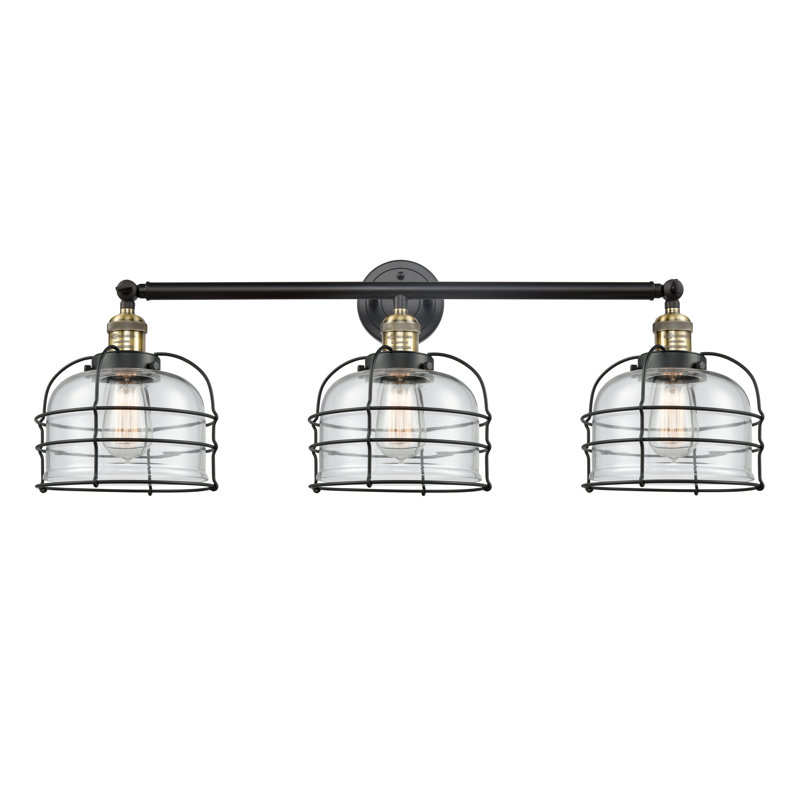 Gurtrue 3 - Light Dimmable Vanity Light, Black/Antique Brass, Clear