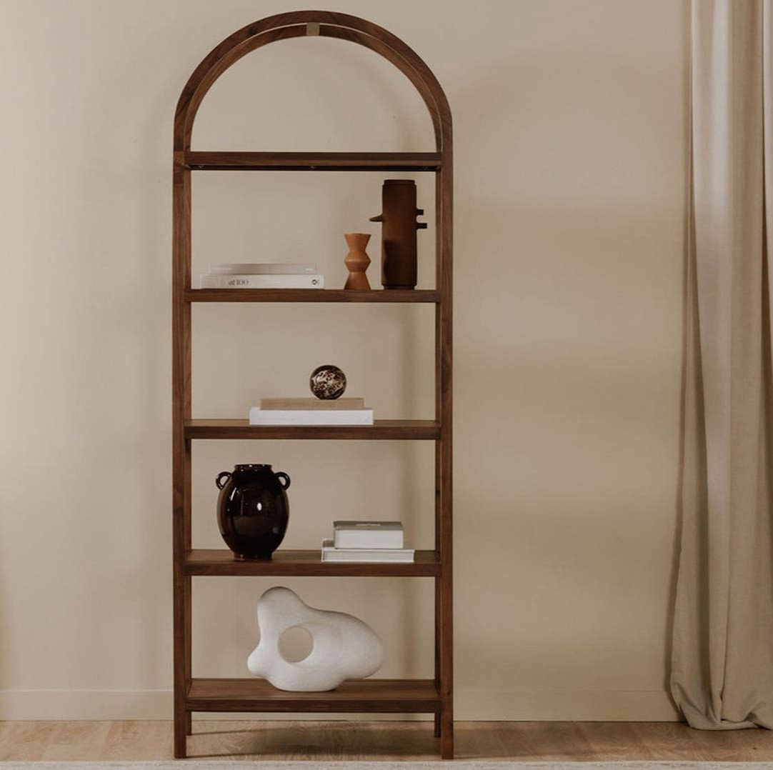 Mishra 80" H x 30" W Standard Bookcase, Walnut