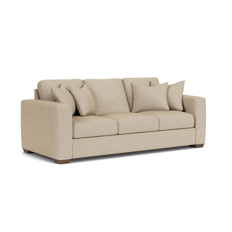 Canapé à accoudoirs carrés Anaiza, Polypropylène beige / oléfine, 37" H x 92" W x 41" D