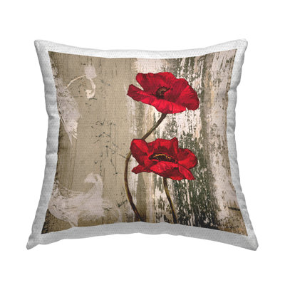 Coussin d'extérieur Stupell Industries Red Anemones