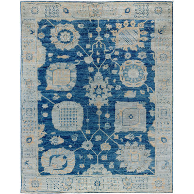 One-of-a-Kind Rectangle 7'11" X 9'11" Wool Area Rug Blue
