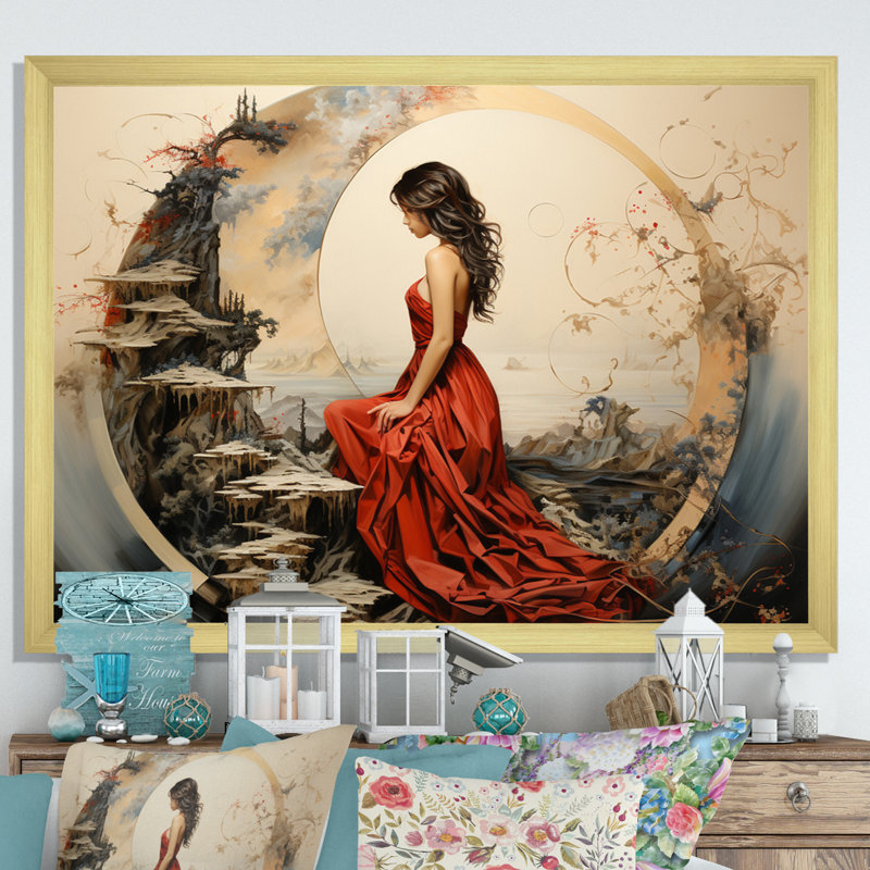 Asian Art Harmonious Balance II - reproduction d'art, H 24 po x l 32 po x P 1 po, Encadrement doré