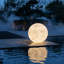 Moon Solar Lights Outdoor Garden Stakes Waterproof Globe - Three colour lights-110089898