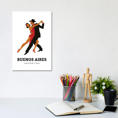 Art Deco Tango Dances Of Buenos Aires Argentina by Design Harvest - Wrapped Canvas Print