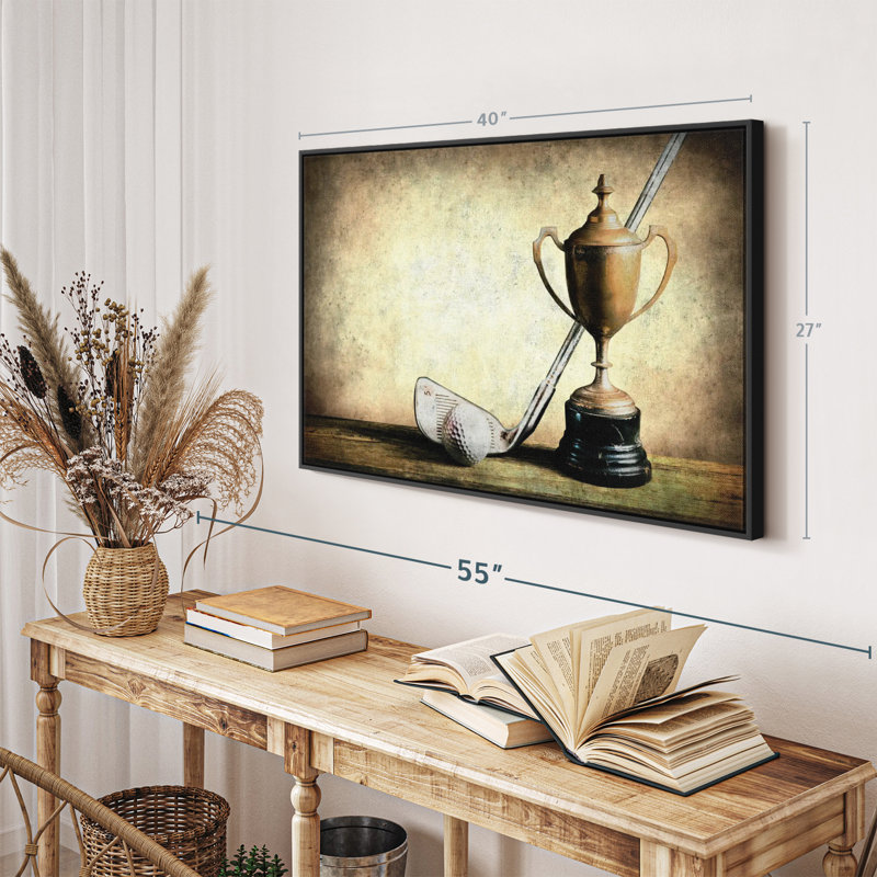 "Art mural trophée de golf", H 27 po x l 40 po