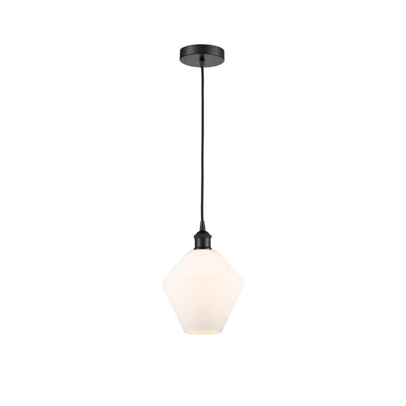 Gabbie 1 - Light Single Drop Pendant Pendant, Cased Matte White, Matte Black