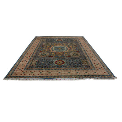 8x11 Blue and Pink Turkish Tribal Rug