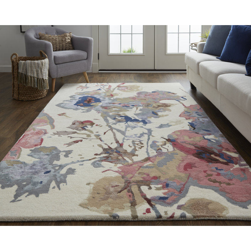 Dafney Hand Tufted Floral Area Rug, Rectangle 3'6" x 5'6"