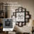 "Memories" 20" x 20" Photo Collage Wall Clock, Black Farmhouse Picture Frame Holds 12 Photos, Battery Operated Family Memory Display for Nursery, Baby Room, Kids Bedroom, Living Room & Wall Decor