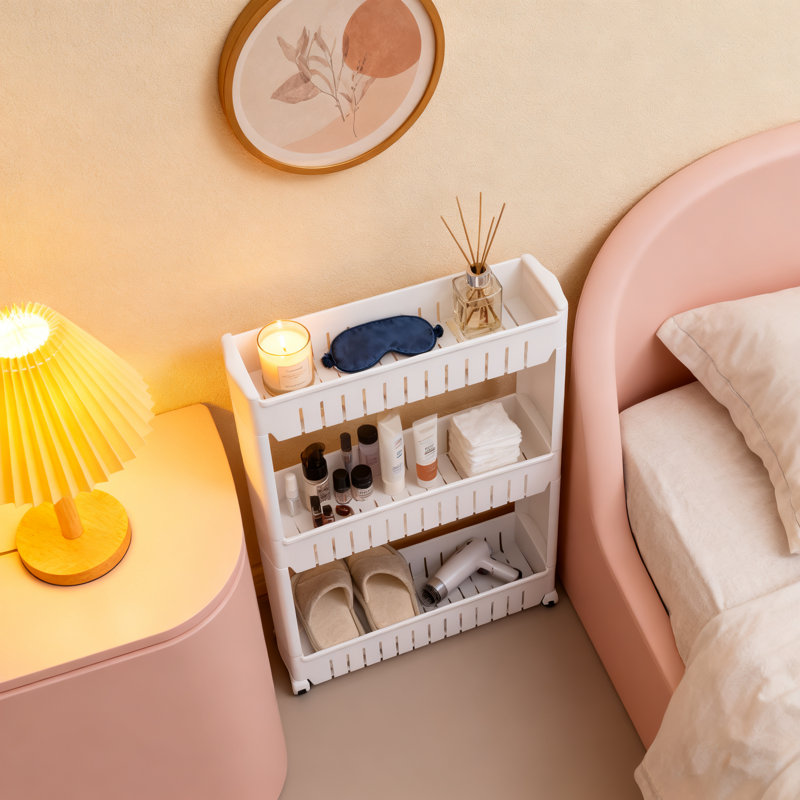 Three-tier Storage Rack - Plastic Cart With Wheels