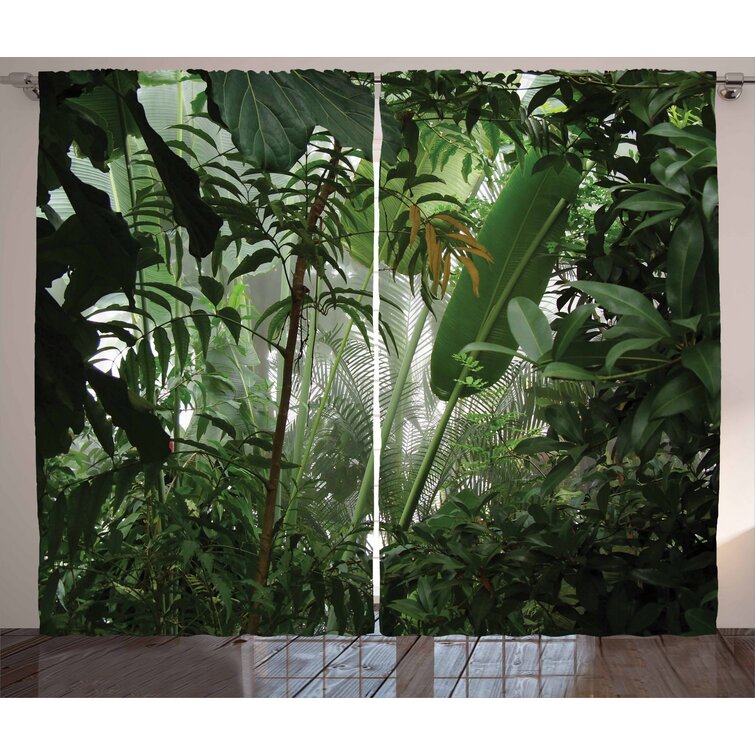 2-tlg. Vorhang-Set Tropischer Regenwald, blickdicht