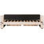 Lit de jour simple rembourré beige avec rangement pour accoudoirs et connexion-814300499